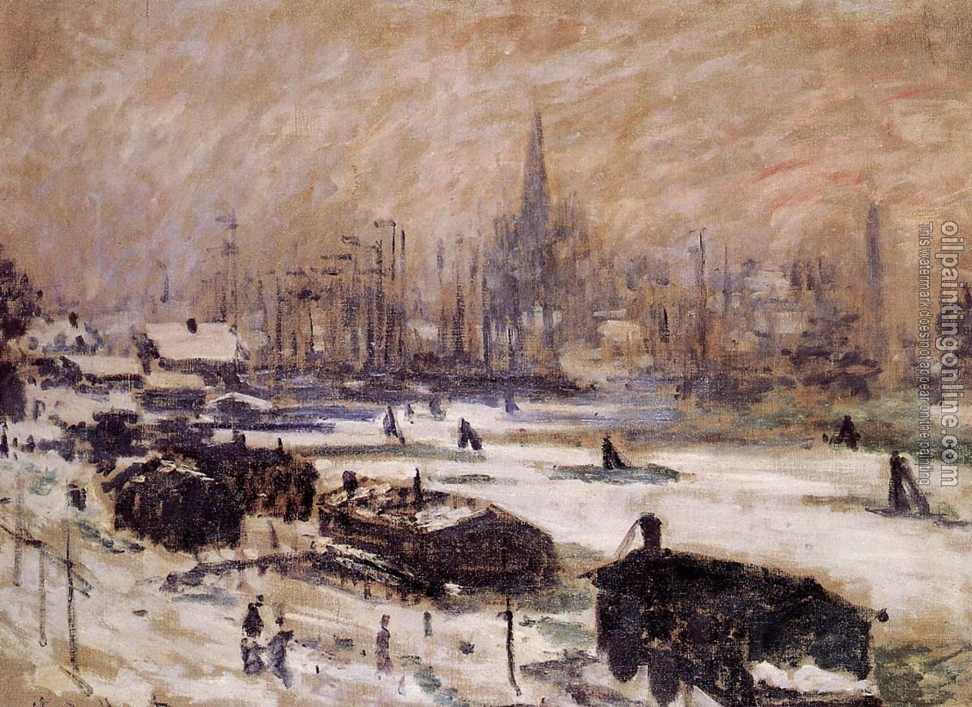 Monet, Claude Oscar - Amsterdam in the Snow